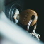 close up shot of a car key